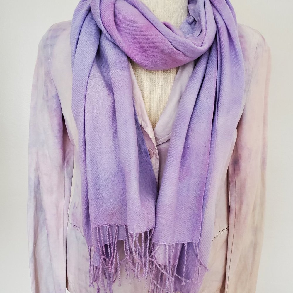 Vince linen painted Blazer 4 6 8 Pink white purple small med work summer travel - Picture 3 of 9